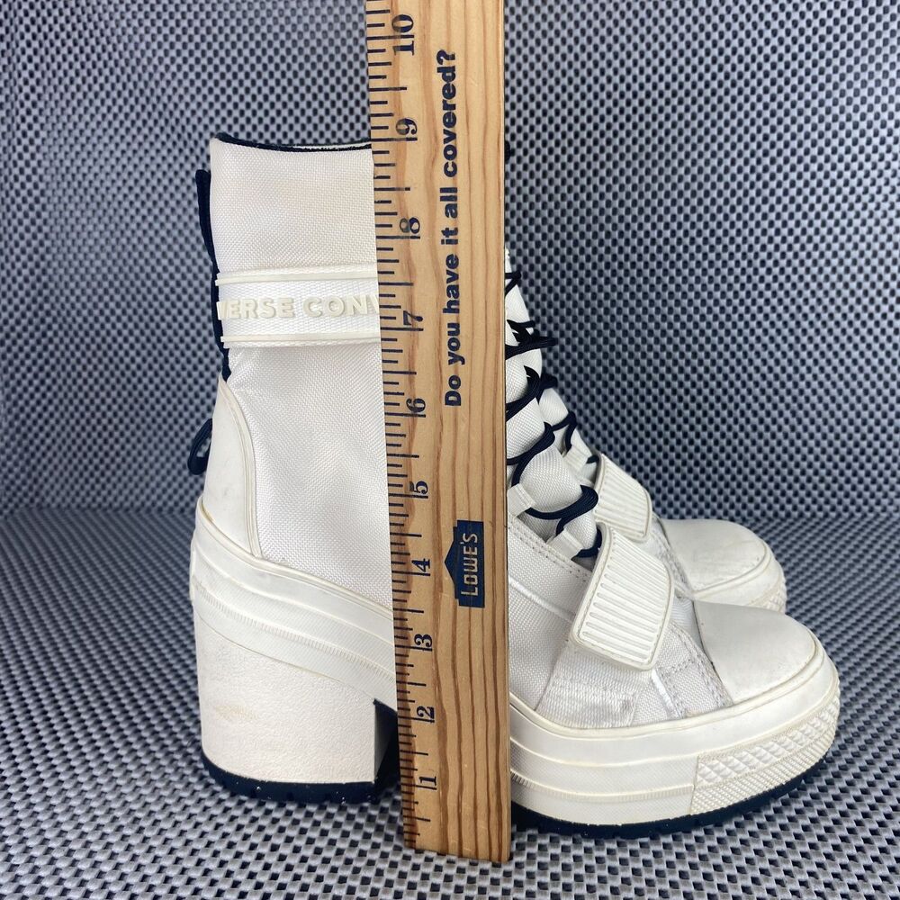 Converse Soho Survivor Heeled Platform Boots Womens 6 White Combat Boots Casual - Picture 7 of 9